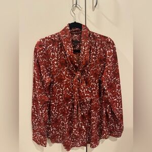 NWT Ann Tylor Silk Blouse Long Sleeve Size M